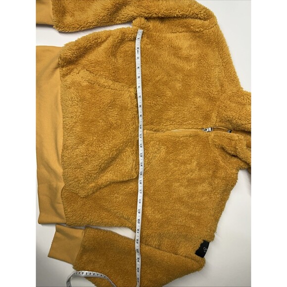 Calvin Klein Performance Hooded Sherpa Sweater Yellow Size Medium Size Women’s - Picture 8 of 9